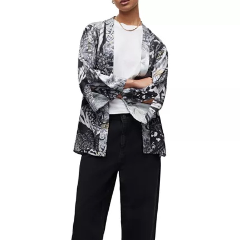 AllSaints Casi Gene Printed Kimono - Sz. UK 16/US 12 - Picture 4 of 16